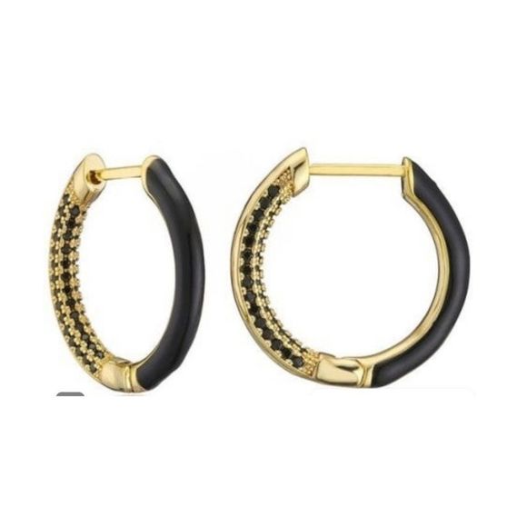 Jewelry - 𝅺Hoop CZ Rhinestone Earrings